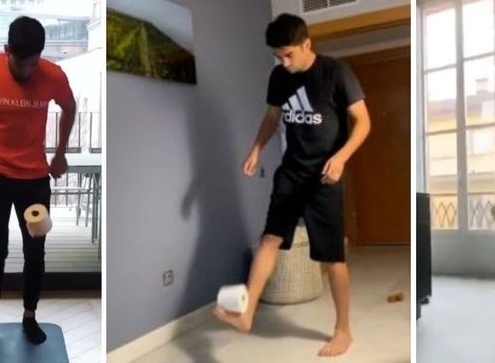 hooghouden met toilet paper